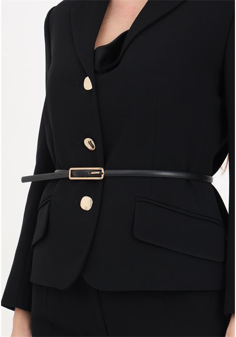 Black women's jacket with gold buttons and strap MAX MARA | 2416041041600001